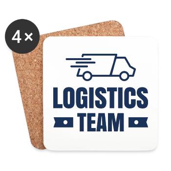 Logistician team transport company logistics forwarding - Coasters (set of 4) - white - Front