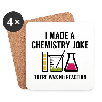 J’ai fait une blague de chimie il n’y a pas eu de réaction - Dessous de verre (lot de 4) - blanc - Devant