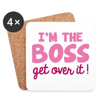 Ich bin der Boss, der darüber hinwegkommt - Untersetzer (4er-Set) - Weiß - Vorne