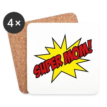 Super Mom! - Coasters (set of 4) - white - Front