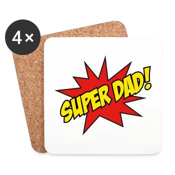 Super Dad! - Coasters (set of 4) - white - Front