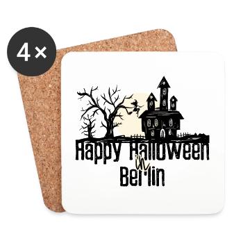 Happy Halloween in Berlin Stadtnamen Design - Untersetzer (4er-Set) - Weiß - Vorne
