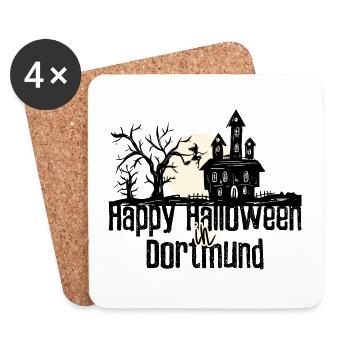 Happy Halloween in Dortmund Stadtnamen Design - Untersetzer (4er-Set) - Weiß - Vorne