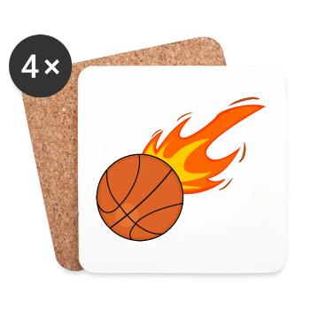 Joueurs de basket-ball - Dessous de verre (lot de 4) - blanc - Devant