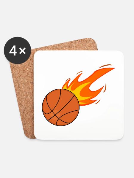 Basketball Basketballer - Untersetzer (4er-Set) - Weiß