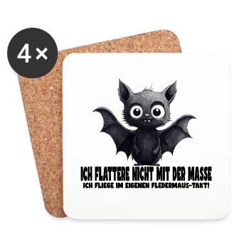 Lustiges Fledermaus Design mit Spruch - Untersetzer (4er-Set) - Weiß - Vorne