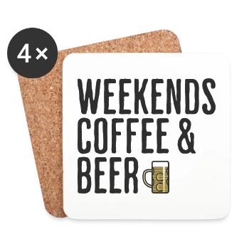 Coffee & Beer Weekends Comedy Weekend - Coasters (set of 4) - white - Front