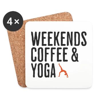 Zen Détente Weekend Café Et Yoga - Dessous de verre (lot de 4) - blanc - Devant