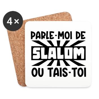 parle-moi de slalom - Dessous de verre (lot de 4) - blanc - Devant