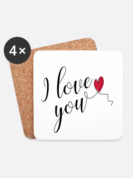 i love you - Untersetzer (4er-Set) - Weiß