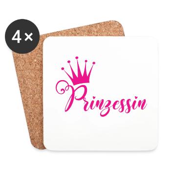 Prinzessin Krone pink - Untersetzer (4er-Set) - Weiß - Vorne