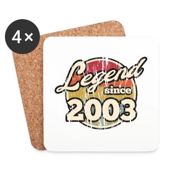 Legend since 2003 18. Geburtstag Geschenkidee - Untersetzer (4er-Set) - Weiß - Vorne