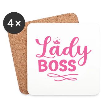 Chefin Lady Boss Vorgesetzte Geschäftsfrau - Untersetzer (4er-Set) - Weiß - Vorne