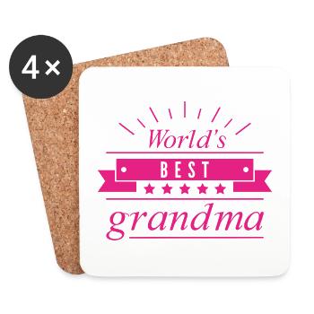 Die beste Oma der Welt - Untersetzer (4er-Set) - Weiß - Vorne
