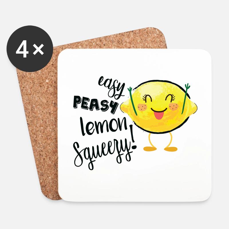Easy Peasy Lemon Squeezy - Untersetzer (4er-Set) - Weiß
