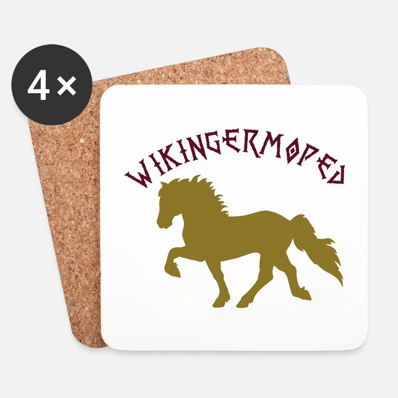 Wikingermoped Islandpferd - Untersetzer (4er-Set) - Weiß
