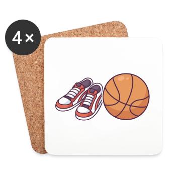 Le basketball n’arrête jamais de dire pour les joueurs de basket-ball - Dessous de verre (lot de 4) - blanc - Devant