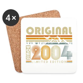 2004 Vintage Born Vintage Rétro Anniversaire - Dessous de verre (lot de 4) - blanc - Devant