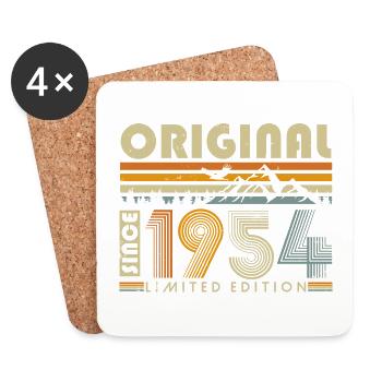 Original 1954 Vintage Vintage Retro Birthday - Coasters (set of 4) - white - Front