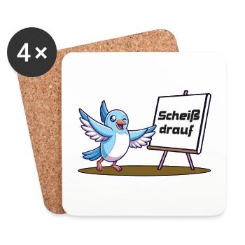 Scheiß drauf - Untersetzer (4er-Set) - Weiß - Vorne