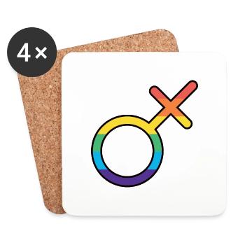 Trans Male Pride - Untersetzer (4er-Set) - Weiß - Vorne