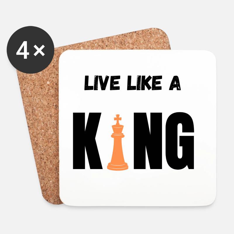 Orange King auf schwarzem Hintergrund - Untersetzer (4er-Set) - Weiß