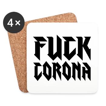 136 Fuck Corona Virus Coronavirus - Untersetzer (4er-Set) - Weiß - Vorne