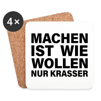 machen wollen krasser - Untersetzer (4er-Set) - Weiß - Vorne
