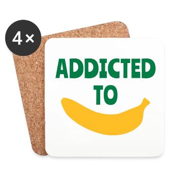 Addicted to banana - Coasters (set of 4) - white - Front