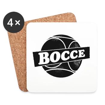 Boule de pétanque avec Jack Bocci Jeu de pétanque - Dessous de verre (lot de 4) - blanc - Devant