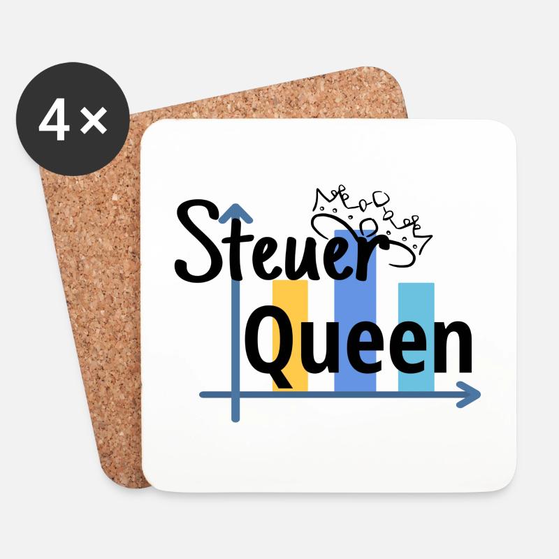 Steuer Queen - Steuerfachangestellte - Untersetzer (4er-Set) - Weiß