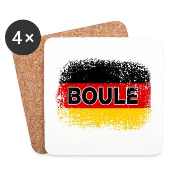 Boule Deutschland Fahne Pétanque Spieler - Untersetzer (4er-Set) - Weiß - Vorne