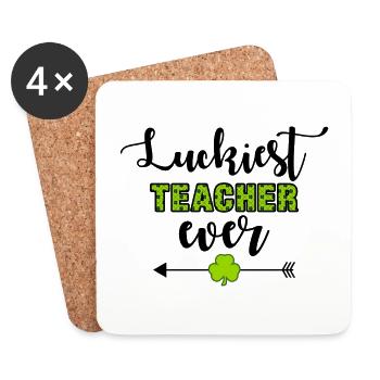 Professeur le plus chanceux de tous les temps - Dessous de verre (lot de 4) - blanc - Devant