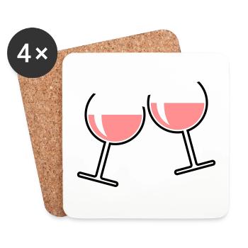X2 Rose Stem Foot - Coasters (set of 4) - white - Front
