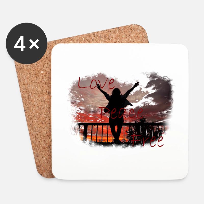Spruch Design Liebe - Untersetzer (4er-Set) - Weiß