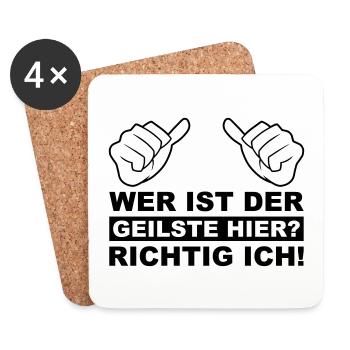 Party shirt - Untersetzer (4er-Set) - Weiß - Vorne