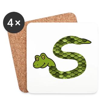 schlange s - Untersetzer (4er-Set) - Weiß - Vorne