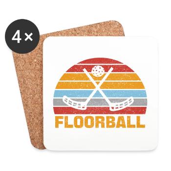 Floorball Unihockey Hockey Hobby Sport Vintage - Coasters (set of 4) - white - Front