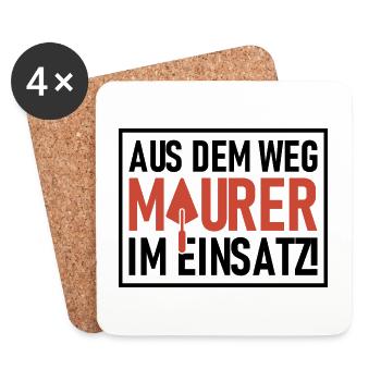 Aus dem Weg Maurer im Einsatz - Untersetzer (4er-Set) - Weiß - Vorne