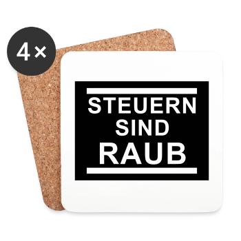 Steuern - Untersetzer (4er-Set) - Weiß - Vorne
