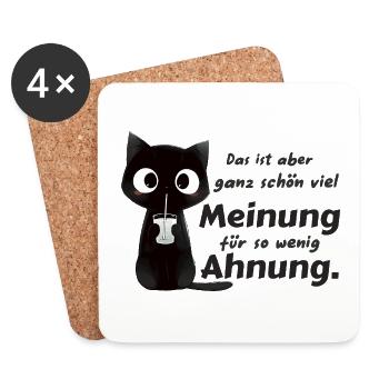 Viel Meinung für so wenig Ahnung - Katze - Untersetzer (4er-Set) - Weiß - Vorne