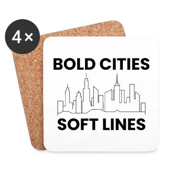 Bold Cities Soft Lines GIS Urban Planning - Coasters (set of 4) - white - Front