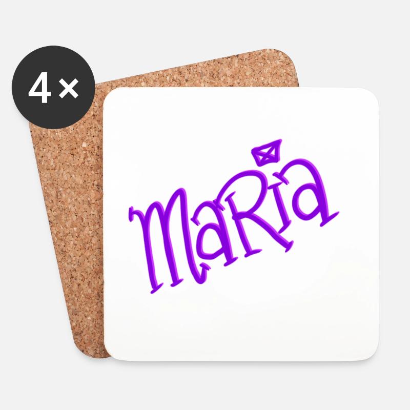 Maria - Dessous de verre (lot de 4) - blanc