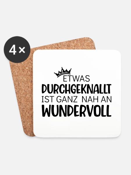 Etwas durchgeknallt ist ganz nah an wundervoll - Untersetzer (4er-Set) - Weiß