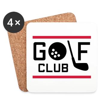 Golfclub (Golfball als o, Golfschläger als l) - Untersetzer (4er-Set) - Weiß - Vorne