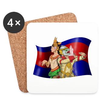 Kambodscha Reamker Tanz Khmer Apsara I Geschenk - Untersetzer (4er-Set) - Weiß - Vorne