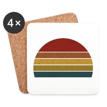 Retro background semicircle - Coasters (set of 4) - white - Front