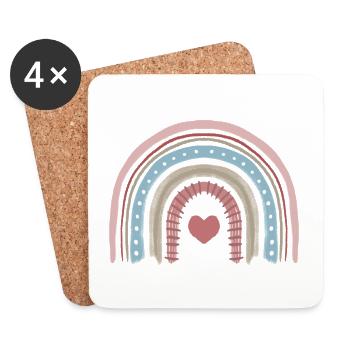 Regenbogen Boho - Untersetzer (4er-Set) - Weiß - Vorne