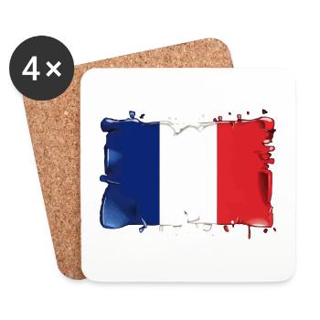 DRAPEAU DRAPEAU DE LA FRANCE - Dessous de verre (lot de 4) - blanc - Devant