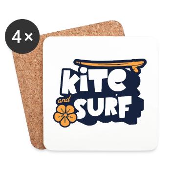 Kitesurf Kitesurfeur Kitebsurf - Dessous de verre (lot de 4) - blanc - Devant